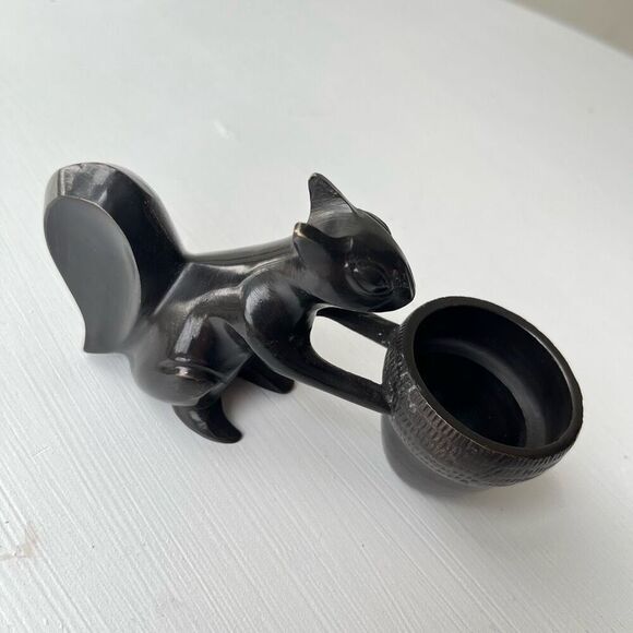 Crate & Barrel Antiqued Solid Brass Squirrel & Acorn Votive Holder - Picture 3 of 9